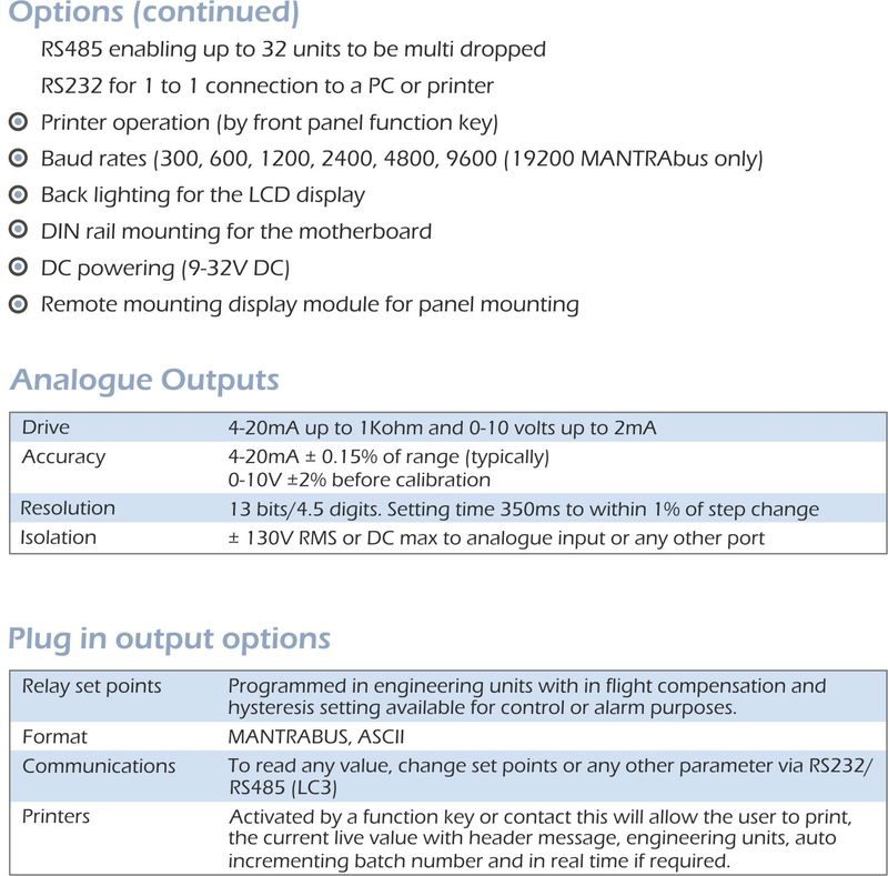 SMW Wall Mounting Weighing Indicator Controller specifications 2